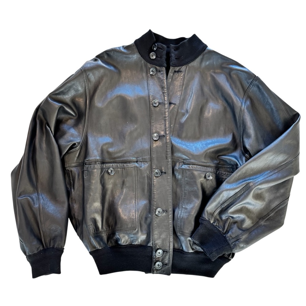 Ponte Vecchio ITALY Reversible Leather & Suede Bomber Jacket – Size 52 (L/XL)